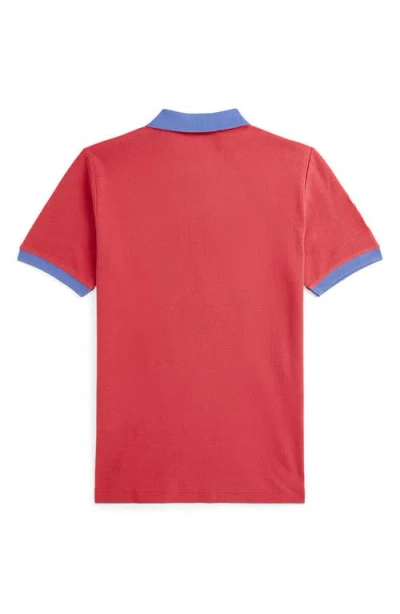 Polo Ralph Lauren Big Pony Cotton Mesh Polo Shirt In Red
