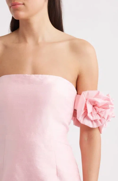 Likely Azi Off The Shoulder Column Gown In Pink