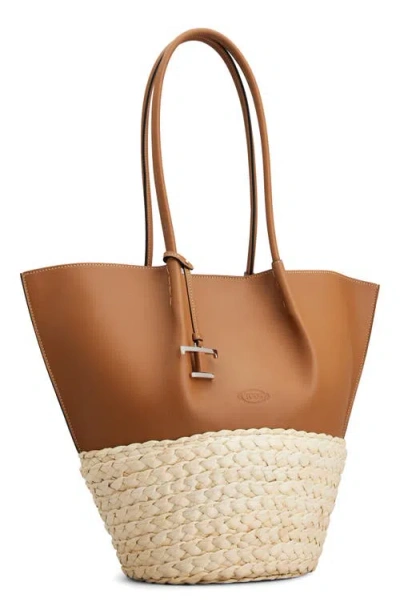 Tod's Medium Bux Mixed Media Tote