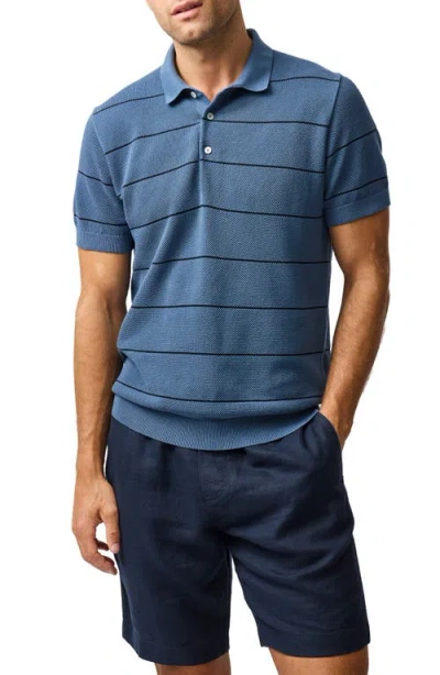 Rodd & Gunn Turners Bay Stripe Polo In Blue
