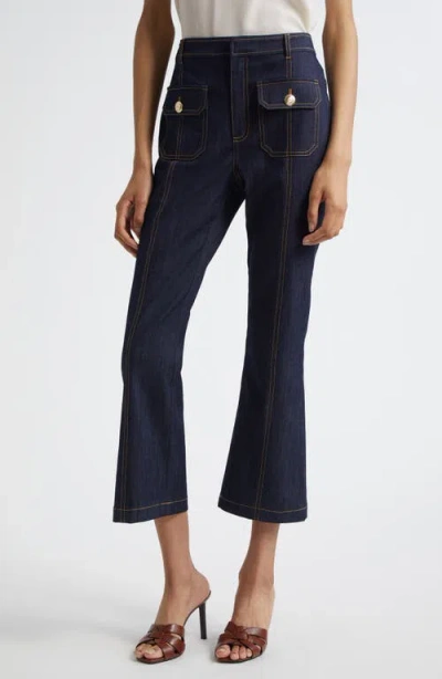 Cinq À Sept Marsha Patch Pocket Kick Flare Jeans In Blue
