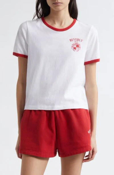 Sporty And Rich Sporty & Rich Crest Cotton Ringer T-shirt