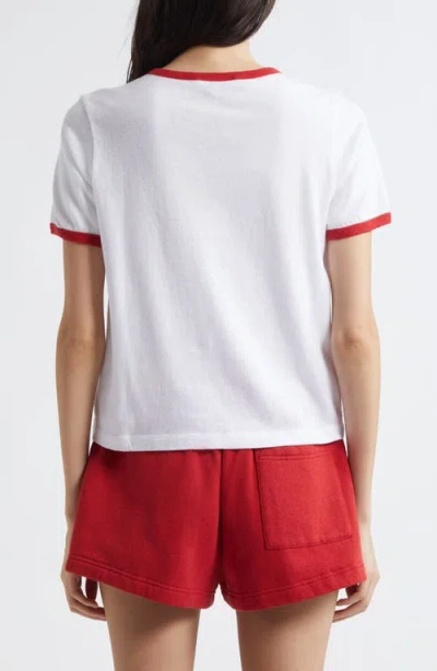 Sporty And Rich Sporty & Rich Crest Cotton Ringer T-shirt