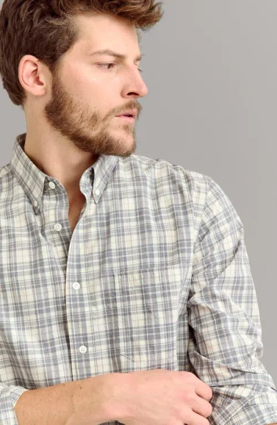 Billy Reid Plaid Cotton Button-down Shirt In Gray