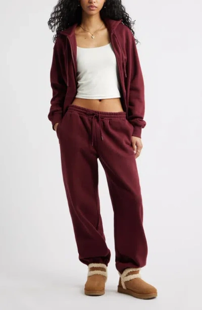 Bp. Oversize Fleece Joggers In Burgundy