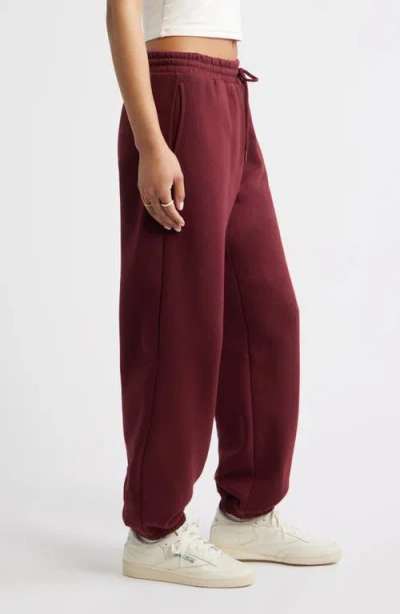 Bp. Oversize Fleece Joggers In Burgundy