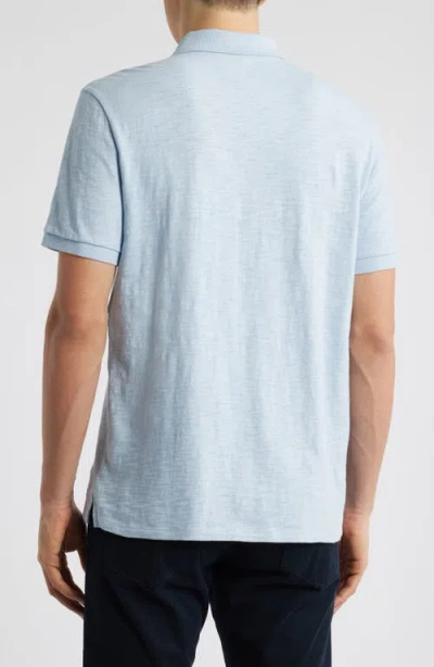 Vince Cotton Slub Jersey Polo In Blue