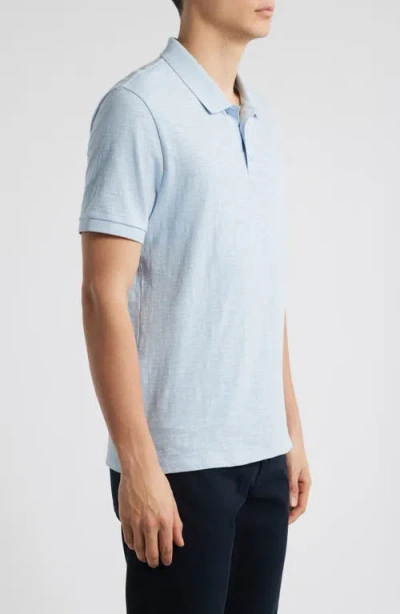 Vince Cotton Slub Jersey Polo In Blue
