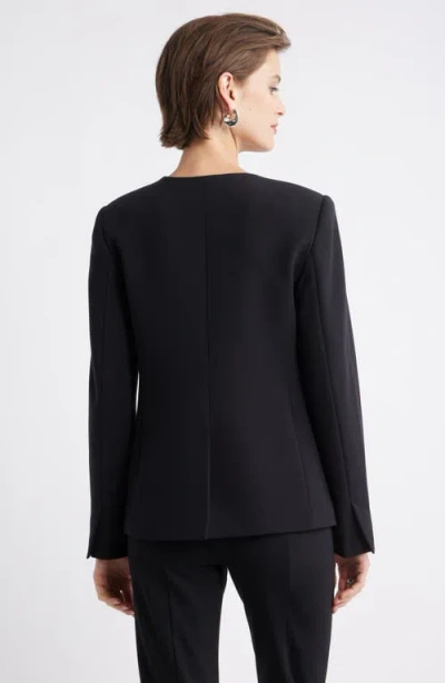 Nordstrom Collarless Twill Blazer In Blue