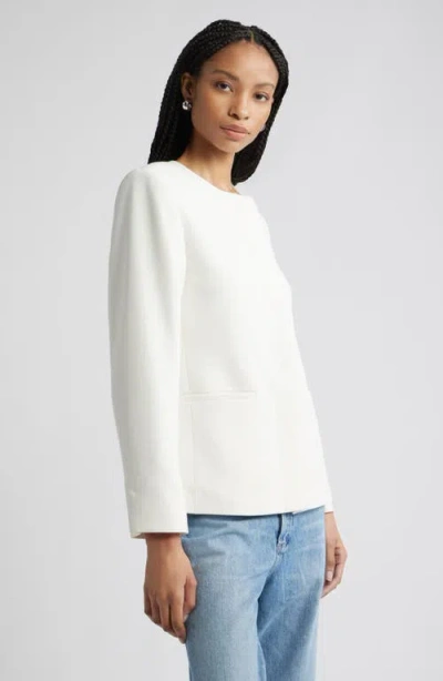 Nordstrom Collarless Twill Blazer In White