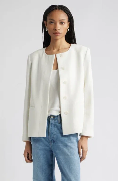 Nordstrom Collarless Twill Blazer In White