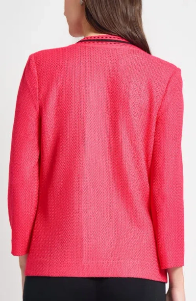 Ming Wang Heritage Fit Contrast Trim Knit Jacket