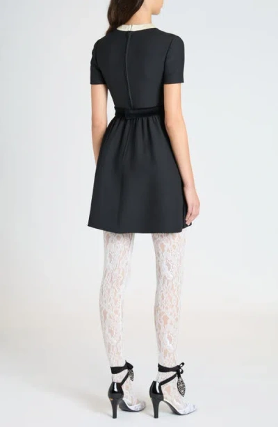 Valentino Crêpe Couture Mini Dress With Bows In Black