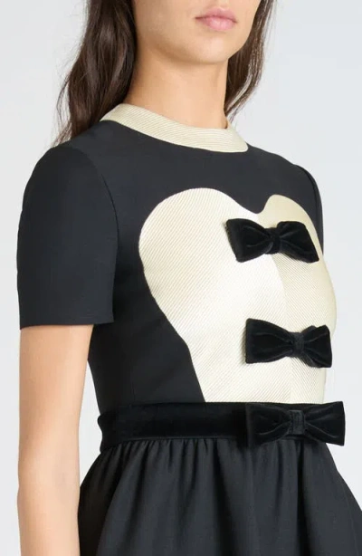 Valentino Crêpe Couture Mini Dress With Bows In Black