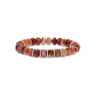 Sheryl Lowe Howardite 8mm Bead Bracelet With 5 Diamond Rondelles