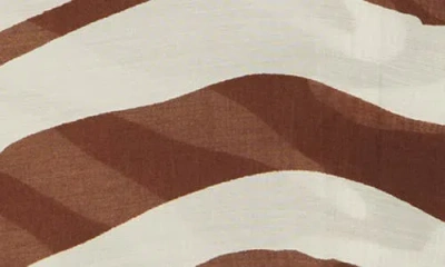 Mango Flowy Zebra Printed Shirt Ecru In Brown