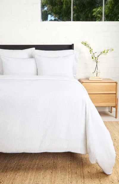 Pom Pom At Home Emily Cotton Seersucker Duvet Cover & Shams Set In White