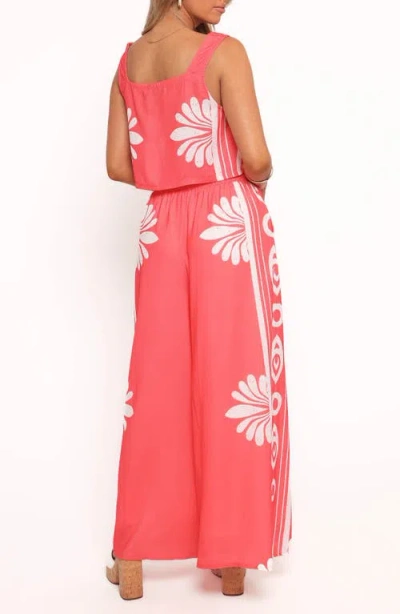 Petal And Pup Petal & Pup Timothy Linen Blend Square Neck Tank & Wide Leg Pants Set In Pink