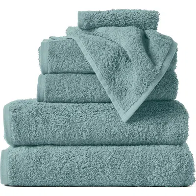 Coyuchi Cloud Loom™ Organic Cotton 6-piece Towel Set In Blue