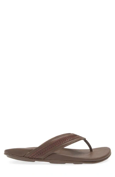 Olukai Aho Leather Flip Flop