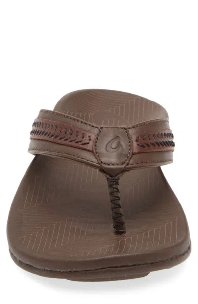 Olukai Aho Leather Flip Flop