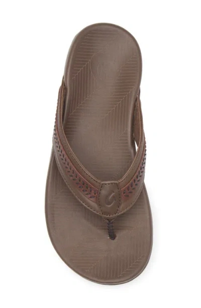 Olukai Aho Leather Flip Flop
