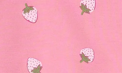 Miles The Label Strawberry Print Ruffle Sweatshirt & Flare Sweatpants Set In Pink