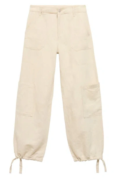 Mango Linen & Cotton Cargo Pants