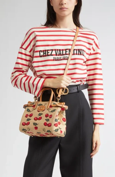 Valentino Garavani Small Antibes Cherries Jacquard Tote