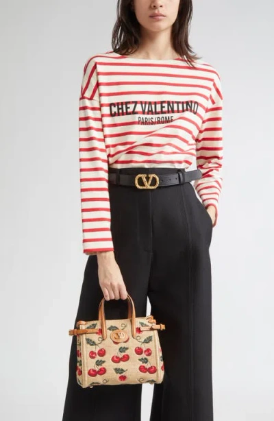 Valentino Garavani Small Antibes Cherries Jacquard Tote