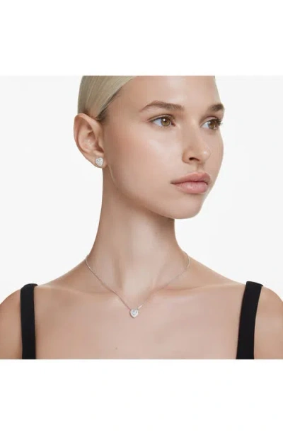 Swarovski X Ariana Grande Angelic Crystal Heart Halo Stud Earrings & Necklace Set