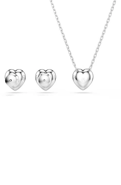Swarovski X Ariana Grande Angelic Crystal Heart Halo Stud Earrings & Necklace Set