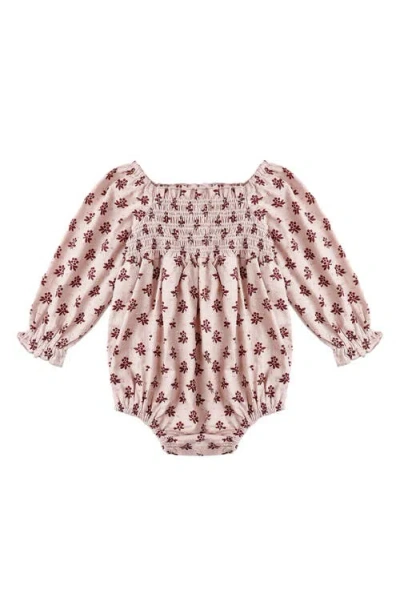 Rylee + Cru Cora Blush Flower Switt Dot Bodysuit In Pink