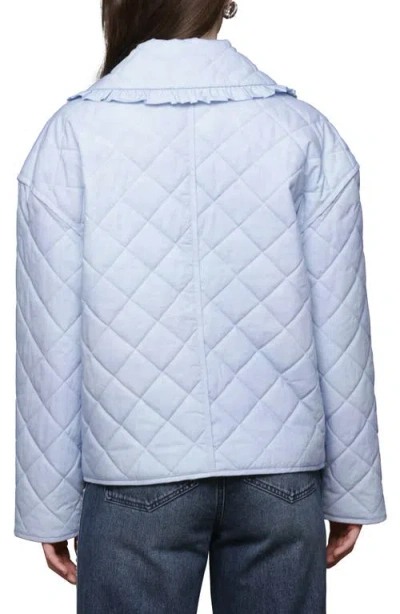Avec Les Filles Ruffle Collar Quilted Jacket