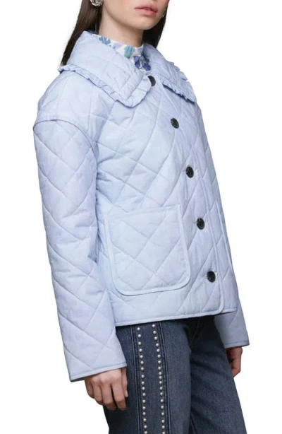 Avec Les Filles Ruffle Collar Quilted Jacket