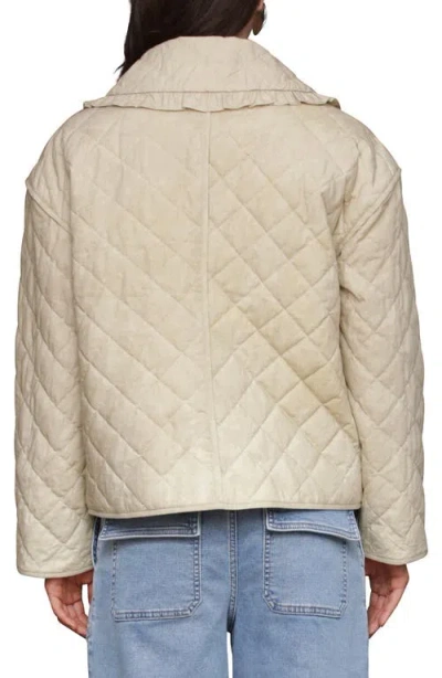 Avec Les Filles Ruffle Collar Quilted Jacket