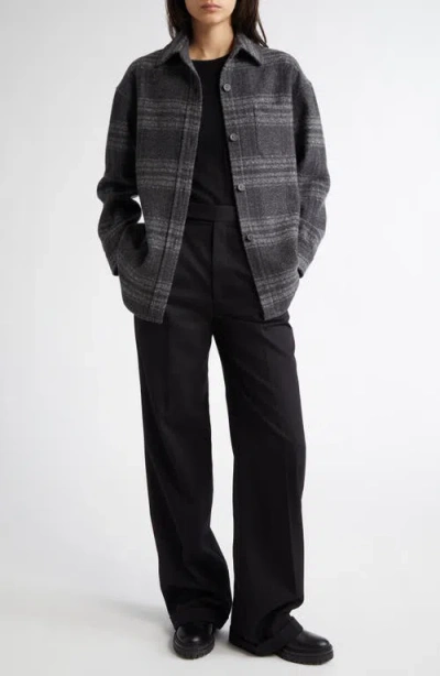 Johnstons Of Elgin Oversize Donegal Cashmere & Wool Button-up Shirt