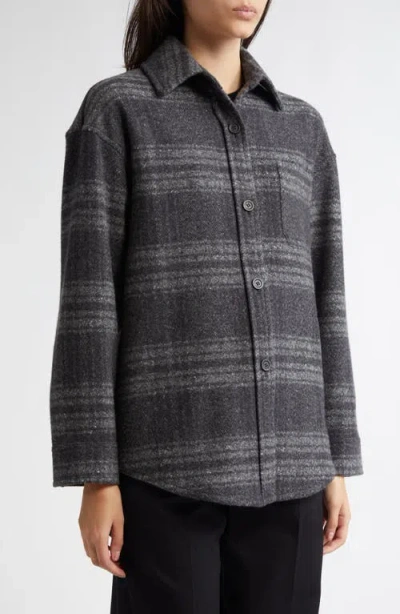 Johnstons Of Elgin Oversize Donegal Cashmere & Wool Button-up Shirt