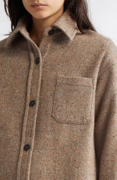 Johnstons Of Elgin Oversize Donegal Cashmere & Wool Button-up Shirt