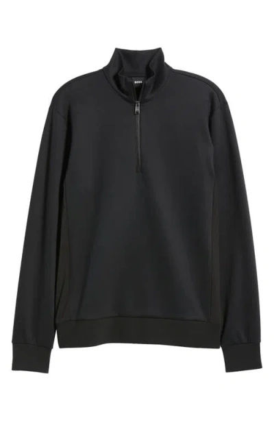 Hugo Boss Boss Sidney Quarter Zip Pullover In Gray