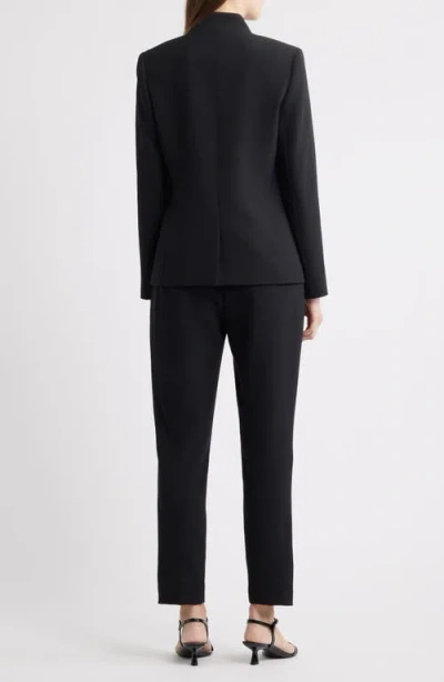 Tahari Asl Notch Neck Long Sleeve Jumpsuit In Black