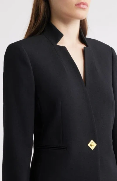 Tahari Asl Notch Neck Long Sleeve Jumpsuit In Black