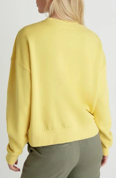 Hurley Living Peace Boxy Cotton Terry Graphic Sweatshirt In Yellow