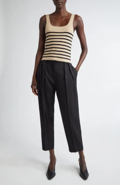 Altuzarra Stevie Striped Silk-cotton Knit Tank Top In Neutral
