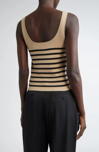 Altuzarra Stevie Striped Silk-cotton Knit Tank Top In Neutral