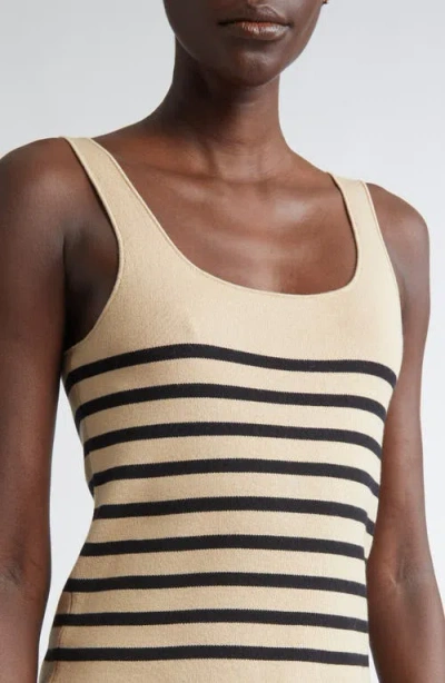 Altuzarra Stevie Striped Silk-cotton Knit Tank Top In Neutral