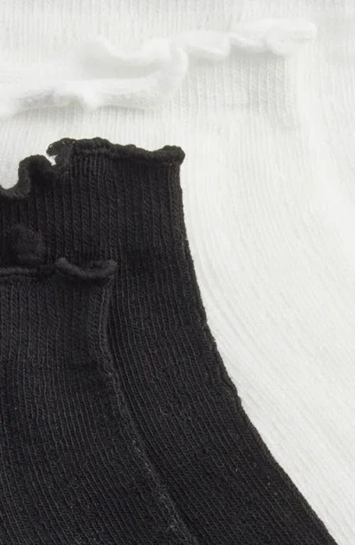 Stems 2-pack Micro Pointelle Ruffle Ankle Socks In Multi