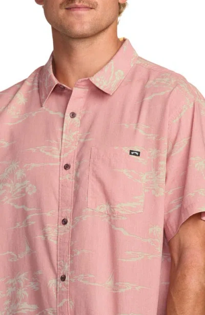 Billabong Sundays Paisley Short Sleeve Button-up Shirt In Purple