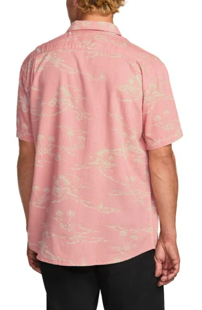 Billabong Sundays Paisley Short Sleeve Button-up Shirt In Purple