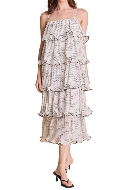 Endless Rose Polka Dot Wired Ruffle Tiered Dress